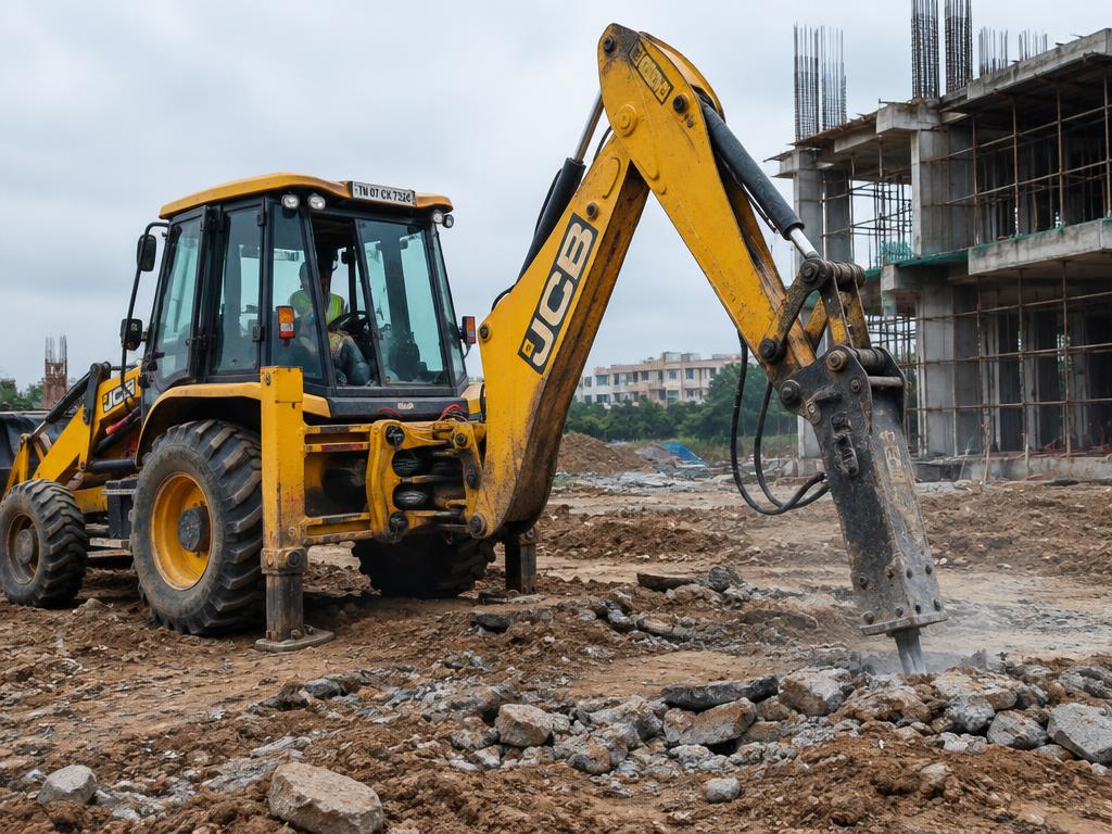 Backhoe Loader with Breaker